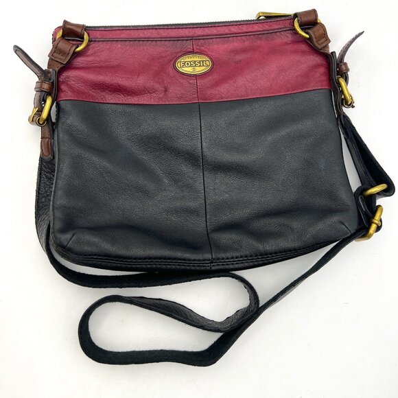 Fossil Explorer Two-Tone Leather Crossbody Bag